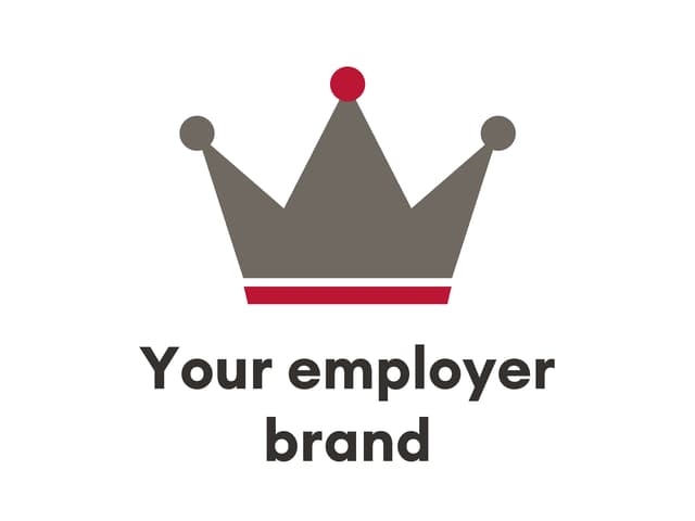 A crown in the FoodSafetyJobs brand colors above the words Your employer brand.